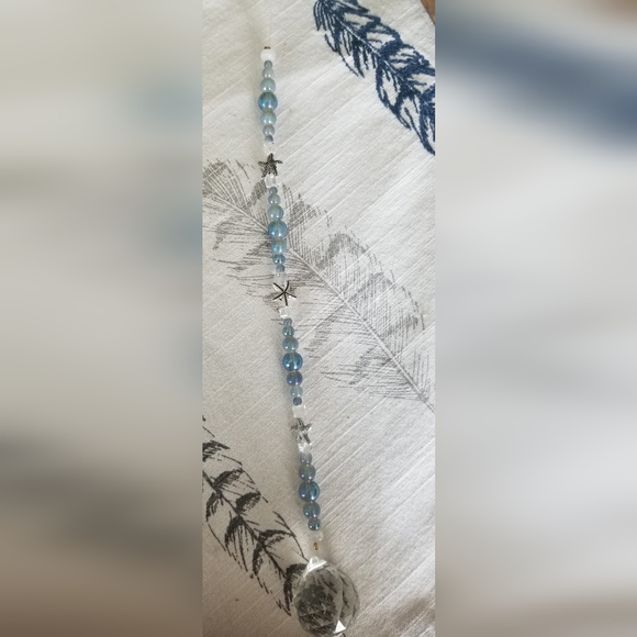NEW! BEAUTIFUL HANDMADE CRYSTAL & STARFISH SUNCATCHER - Picture 3 of 5